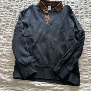 Zara corduroy quarter-button collar shirt